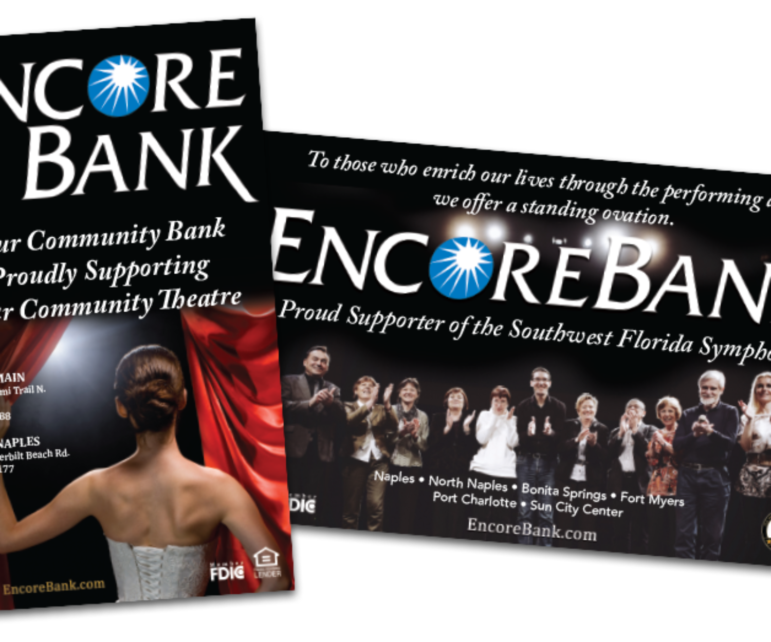 Encore Bank Playbill Ads designed by CONRIC PR | Marketing